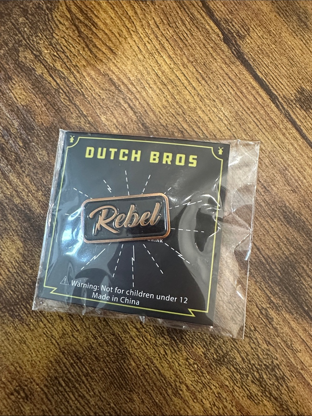 Dutch Bros Rebel Enamel Pin - Bronze and Black